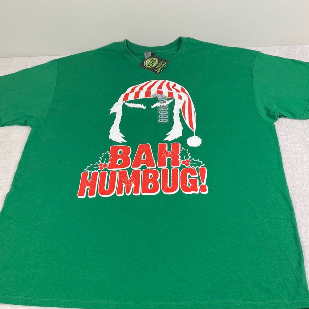 G 54 New! Mens green-red BAH UMBUG holiday christmas shirt size XL